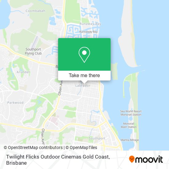 Twilight Flicks Outdoor Cinemas Gold Coast map