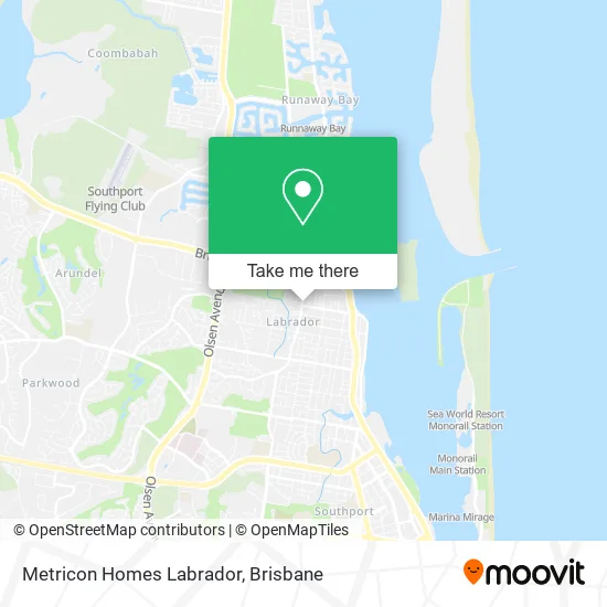 Metricon Homes Labrador map