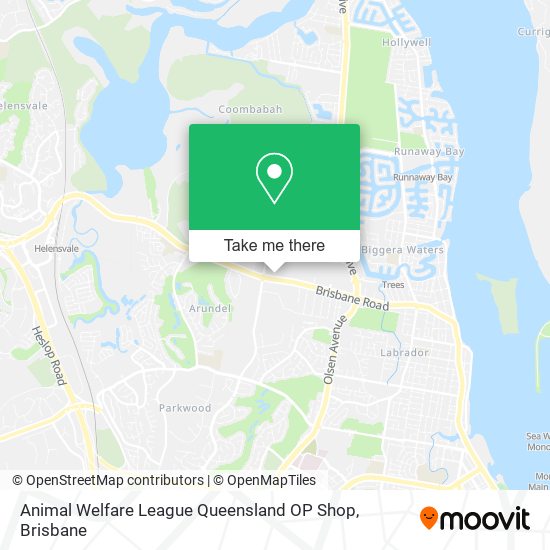 Animal Welfare League Queensland OP Shop map
