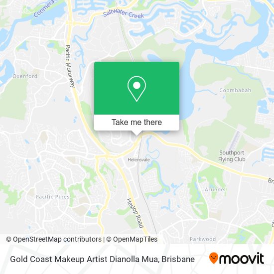 Gold Coast Makeup Artist Dianolla Mua map