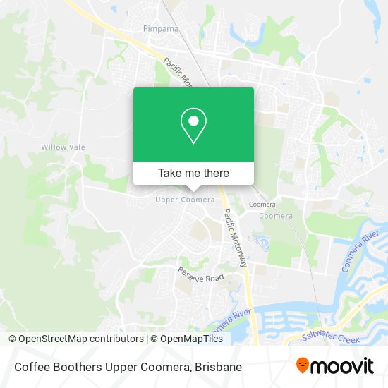 Coffee Boothers Upper Coomera map