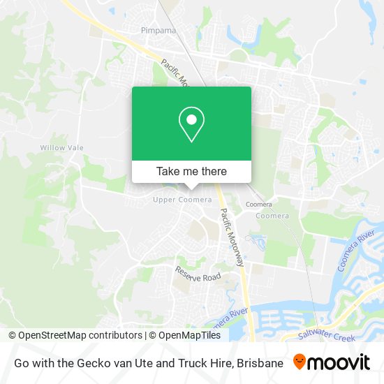 Go with the Gecko van Ute and Truck Hire map