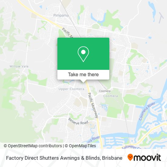 Factory Direct Shutters Awnings & Blinds map