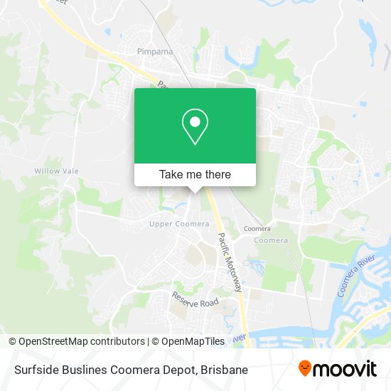 Surfside Buslines Coomera Depot map