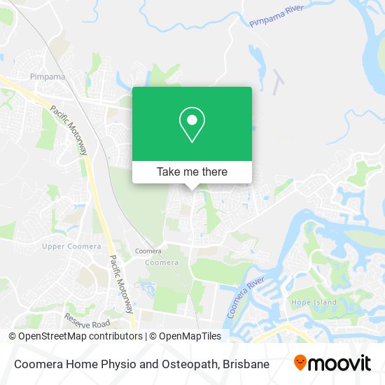 Coomera Home Physio and Osteopath map