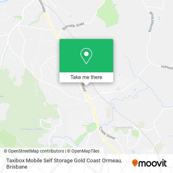 Taxibox Mobile Self Storage Gold Coast Ormeau map