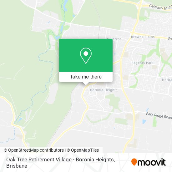Oak Tree Retirement Village - Boronia Heights map