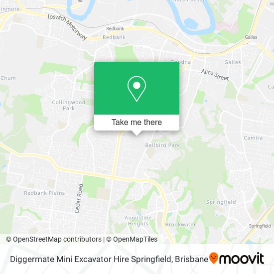 Diggermate Mini Excavator Hire Springfield map