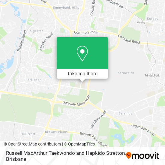 Russell MacArthur Taekwondo and Hapkido Stretton map
