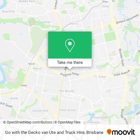 Go with the Gecko van Ute and Truck Hire map