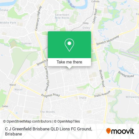 C J Greenfield Brisbane QLD Lions FC Ground map