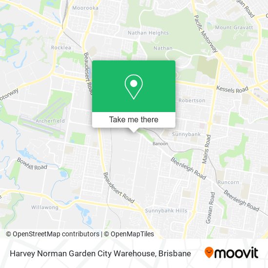 Mapa Harvey Norman Garden City Warehouse