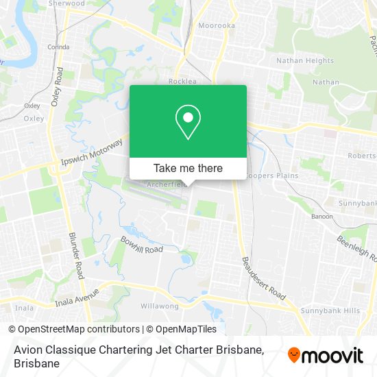 Avion Classique Chartering Jet Charter Brisbane map