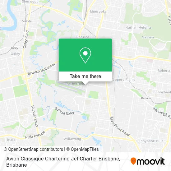 Avion Classique Chartering Jet Charter Brisbane map