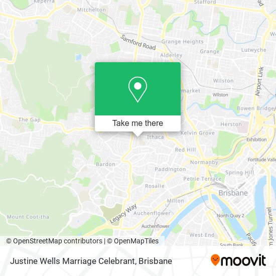 Justine Wells Marriage Celebrant map