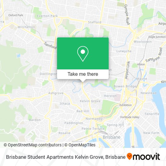 Brisbane Student Apartments Kelvin Grove map
