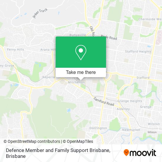 Defence Member and Family Support Brisbane map
