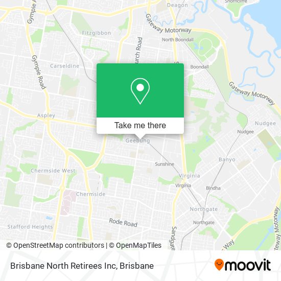 Mapa Brisbane North Retirees Inc