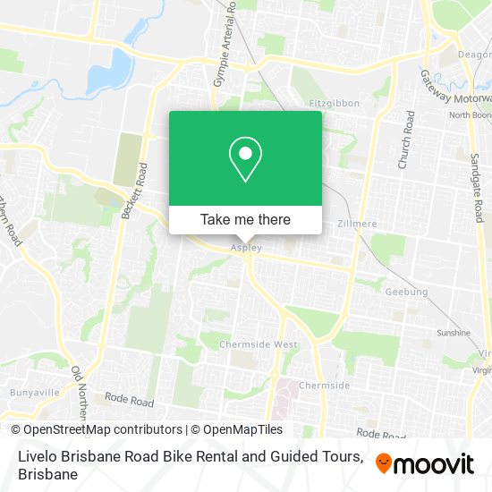 Mapa Livelo Brisbane Road Bike Rental and Guided Tours