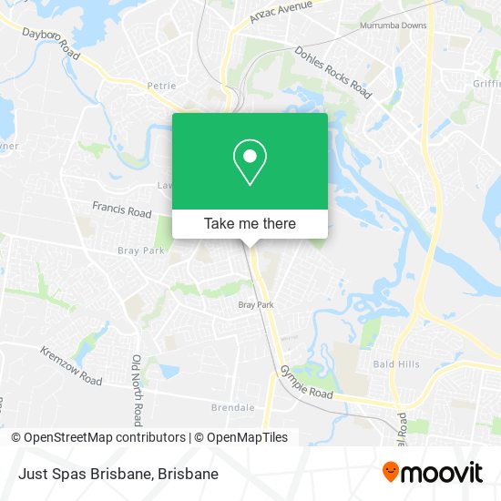 Just Spas Brisbane map