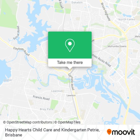 Happy Hearts Child Care and Kindergarten Petrie map
