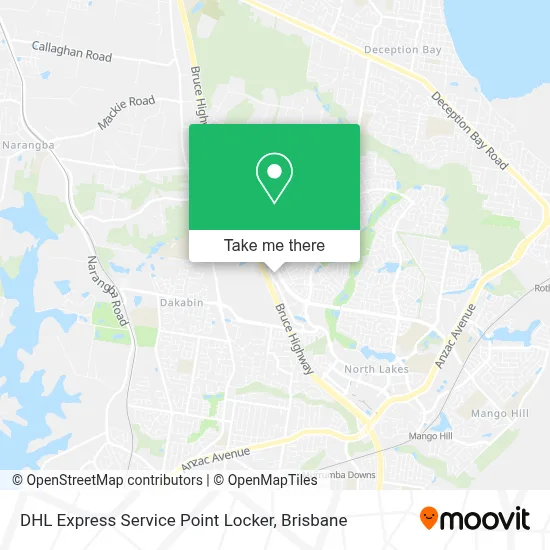 Mapa DHL Express Service Point Locker