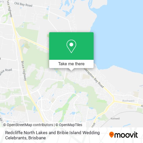 Redcliffe North Lakes and Bribie Island Wedding Celebrants map