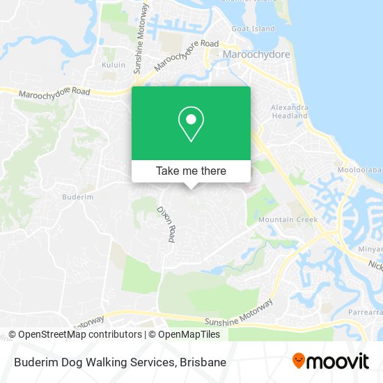 Buderim Dog Walking Services map