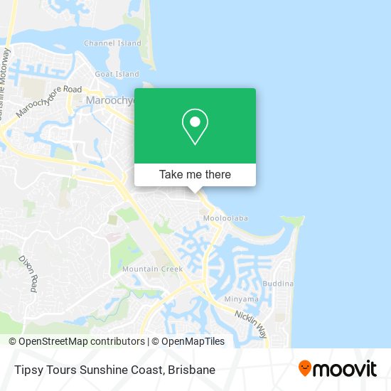 Tipsy Tours Sunshine Coast map