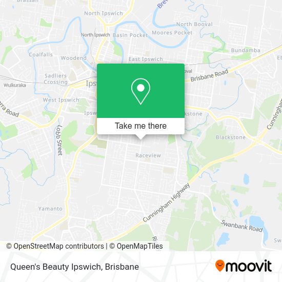 Queen's Beauty Ipswich map