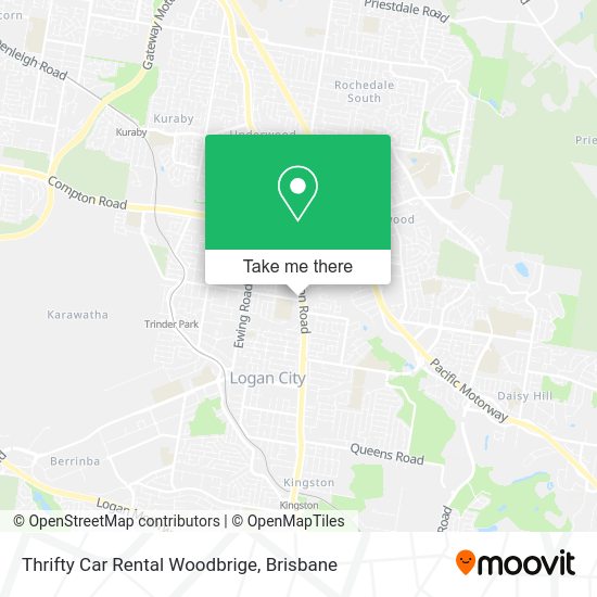 Thrifty Car Rental Woodbrige map