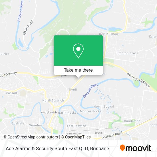 Ace Alarms & Security South East QLD map
