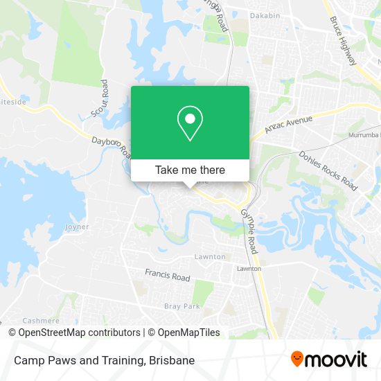 Camp Paws and Training map