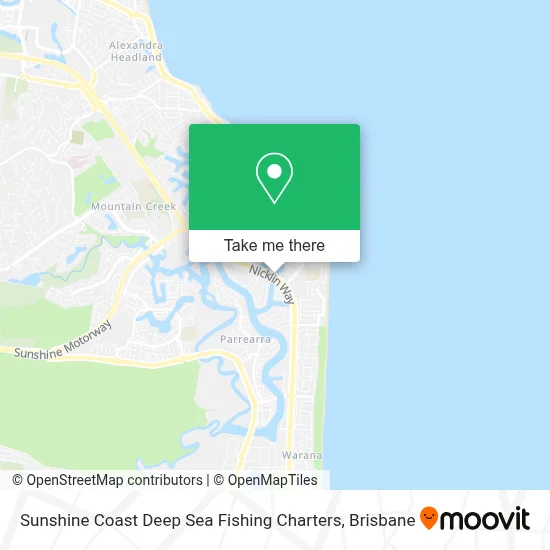 Mapa Sunshine Coast Deep Sea Fishing Charters