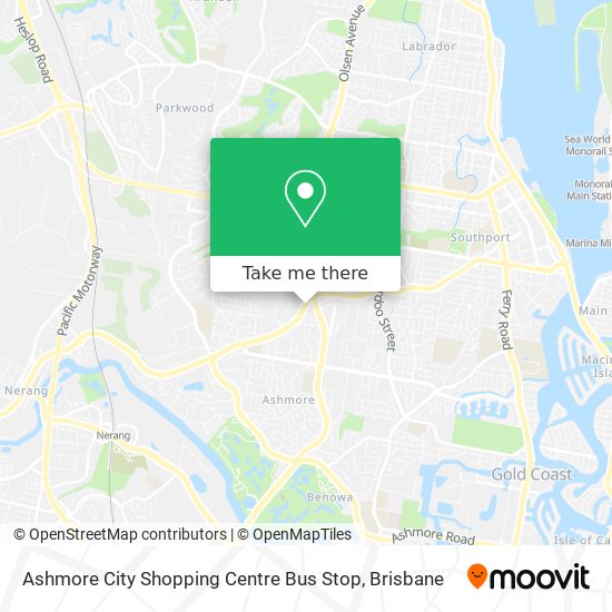 Ashmore City Shopping Centre Bus Stop map