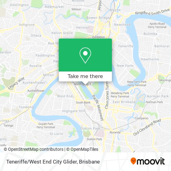 Teneriffe/West End City Glider map