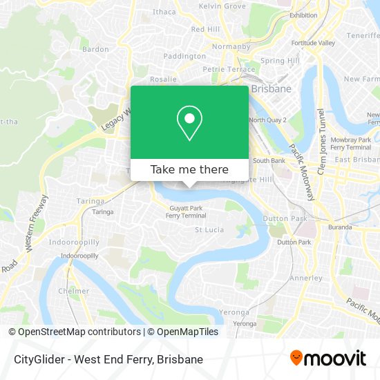 CityGlider - West End Ferry map
