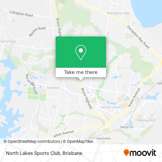 How to get to North Lakes Sports Club in Mango Hill by Bus or Train?