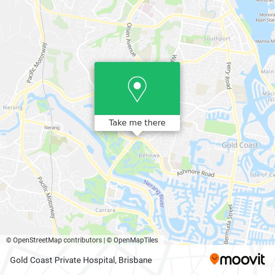 Gold Coast Private Hospital map