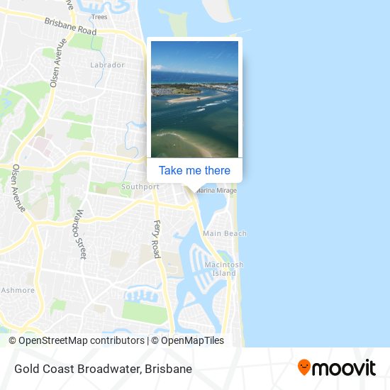 Mapa Gold Coast Broadwater