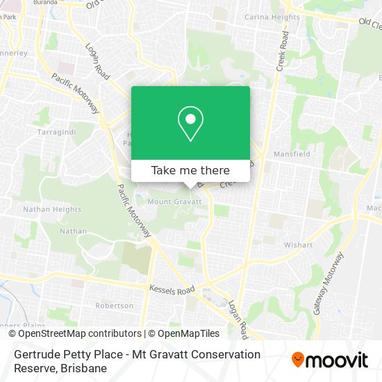 Gertrude Petty Place - Mt Gravatt Conservation Reserve map