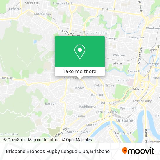 Mapa Brisbane Broncos Rugby League Club