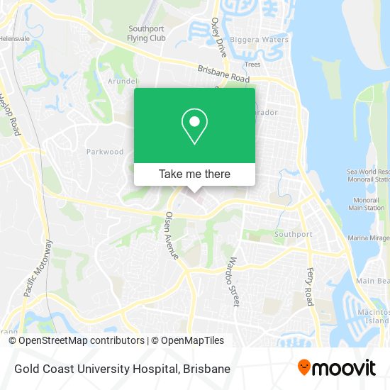 Mapa Gold Coast University Hospital