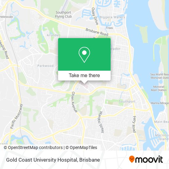Gold Coast University Hospital map