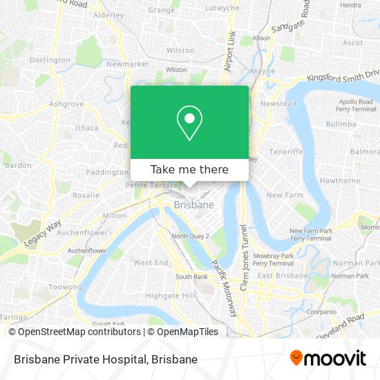 Brisbane Private Hospital map