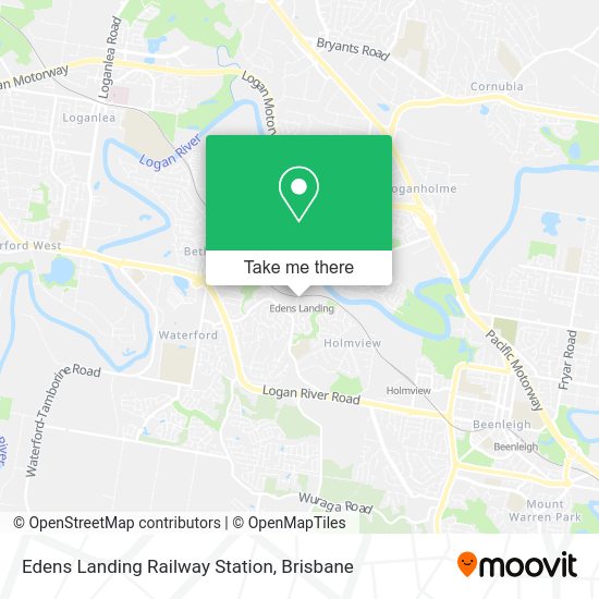 How to get to Edens Landing Railway Station by bus or train?