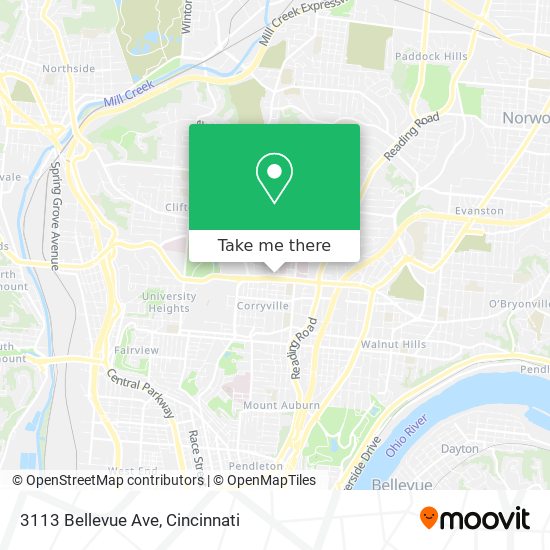 Mapa de 3113 Bellevue Ave