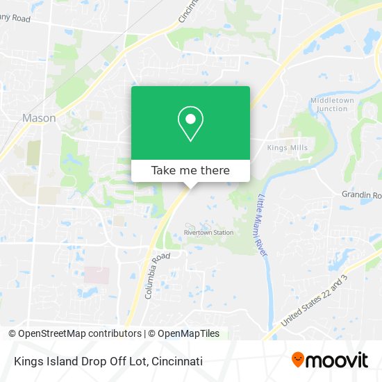 Kings Island Drop Off Lot map