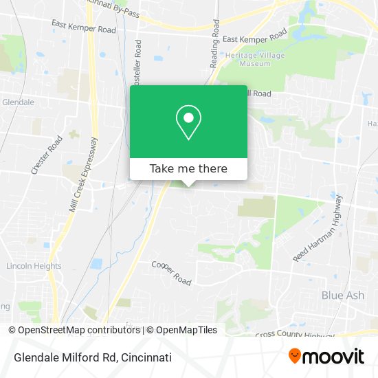 Glendale Milford Rd map