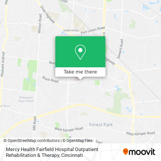 Mercy Health Fairfield Hospital Outpatient Rehabilitation & Therapy map